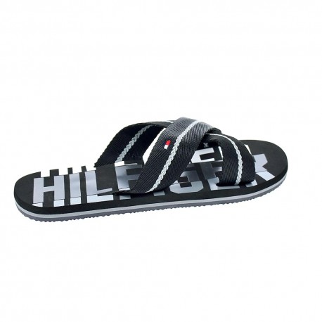 Chanclas Tommy Hilfiger zapatos Hombre modelo Bold Hilfiger Cross Beach Sandal Negro 