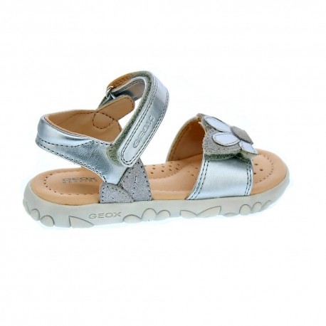 Sandalias Geox zapatos Niña modelo Hahiti Plata 