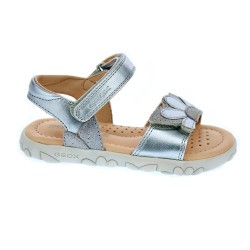 Sandalias Geox zapatos Niña modelo Hahiti Plata  2