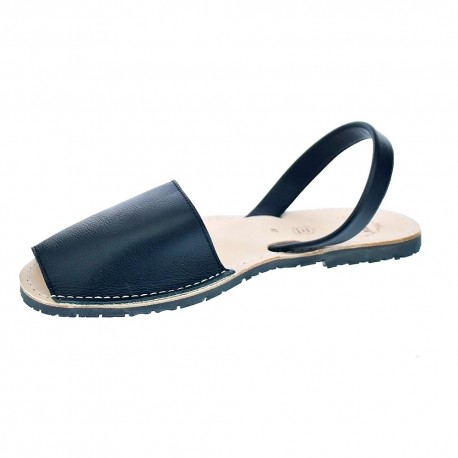 Abarcas menorquinas Menorca zapatos Hombre modelo Oslo Napa Negre Negro 