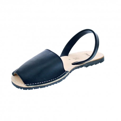 Abarcas menorquinas Menorca zapatos Hombre modelo Oslo Napa Negre Negro 