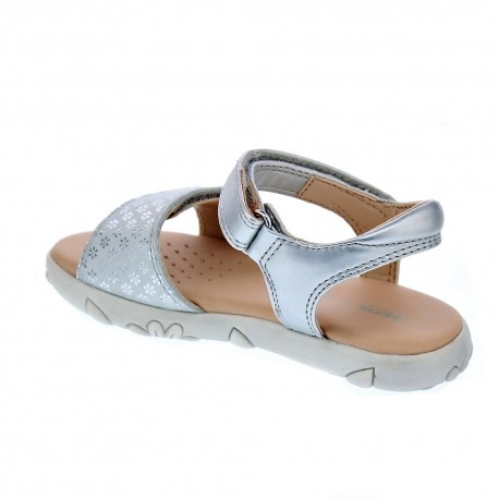 Sandalias Geox zapatos Niña modelo Sandal Haiti Plata 