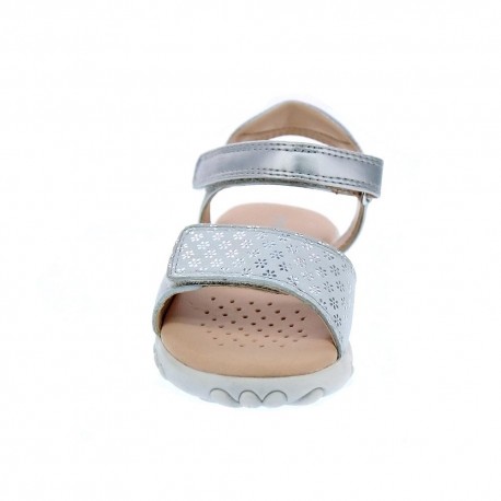 Sandalias Geox zapatos Niña modelo Sandal Haiti Plata 