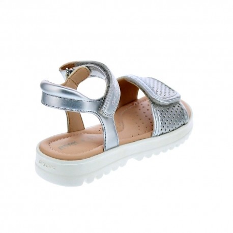 Sandalias Geox zapatos Niña modelo Sandal Coralie Plata 