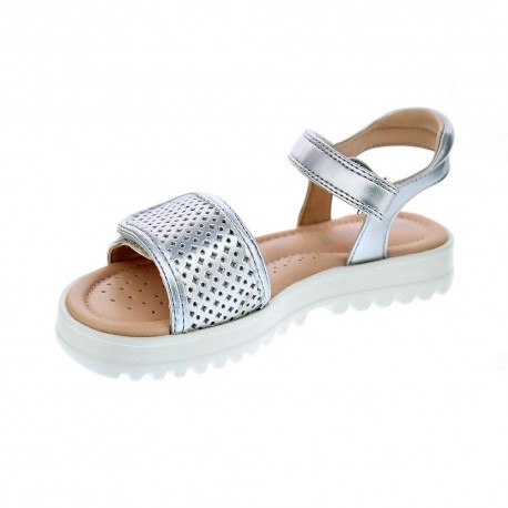 Sandalias Geox zapatos Niña modelo Sandal Coralie Plata 