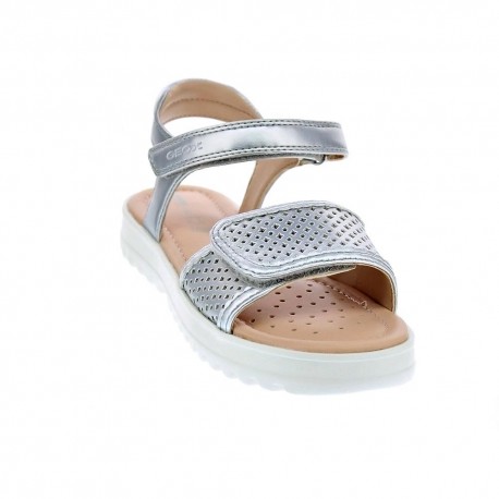 Sandalias Geox zapatos Niña modelo Sandal Coralie Plata 