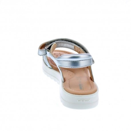 Sandalias Geox zapatos Niña modelo Sandal Coralie Plata 