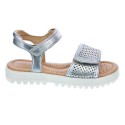 Sandalias Geox zapatos Niña modelo Sandal Coralie Plata 