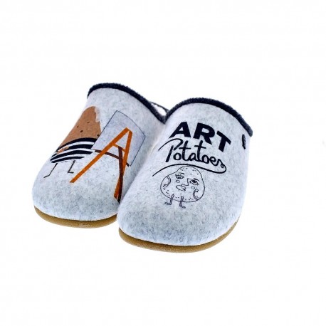Pantuflas Potatoes zapatos Hombre modelo Torva Gris 