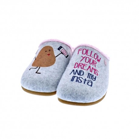 Pantuflas Potatoes zapatos Mujer modelo Kontich Gris 