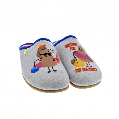 Pantuflas Potatoes zapatos Hombre modelo Lusaka Gris 