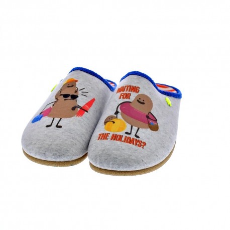 Pantuflas Potatoes zapatos Hombre modelo Lusaka Gris 