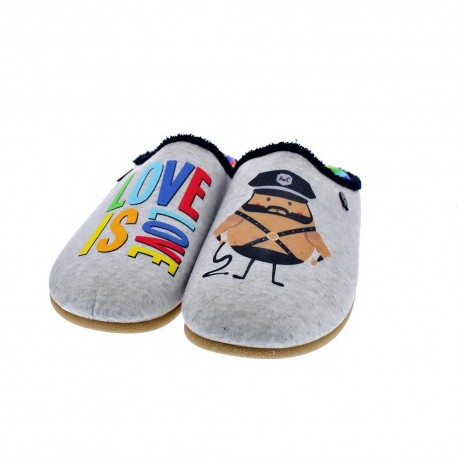 Pantuflas Potatoes zapatos Hombre modelo Maua Gris 