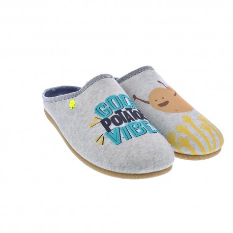 Pantuflas Potatoes zapatos Hombre modelo Ahero Gris 