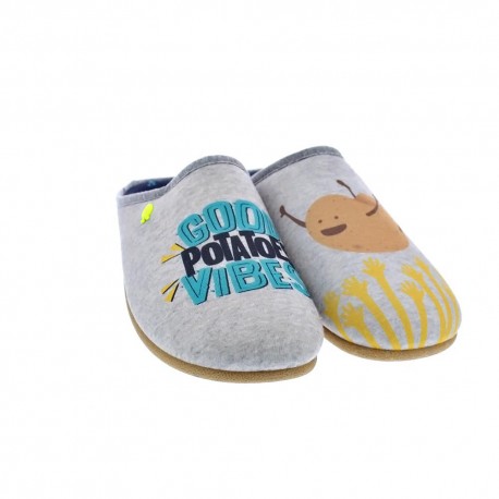 Pantuflas Potatoes zapatos Hombre modelo Ahero Gris 