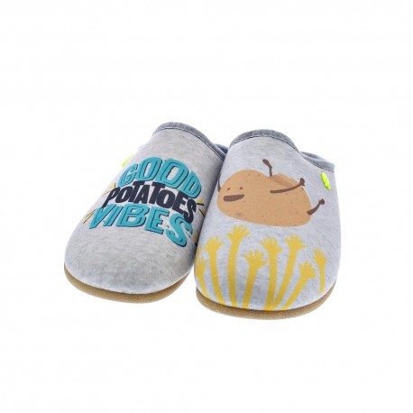 Pantuflas Potatoes zapatos Hombre modelo Ahero Gris 