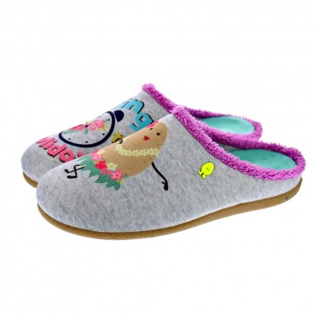 Pantuflas Potatoes zapatos Mujer modelo Litein Gris 