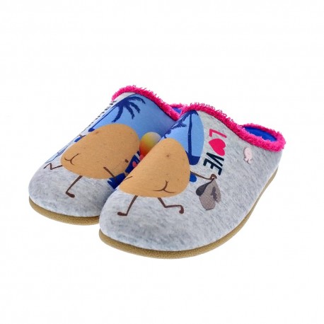 Pantuflas Potatoes zapatos Mujer modelo Garissa Gris 