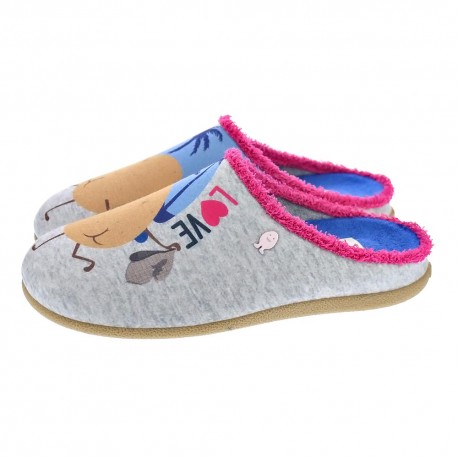Pantuflas Potatoes zapatos Mujer modelo Garissa Gris 