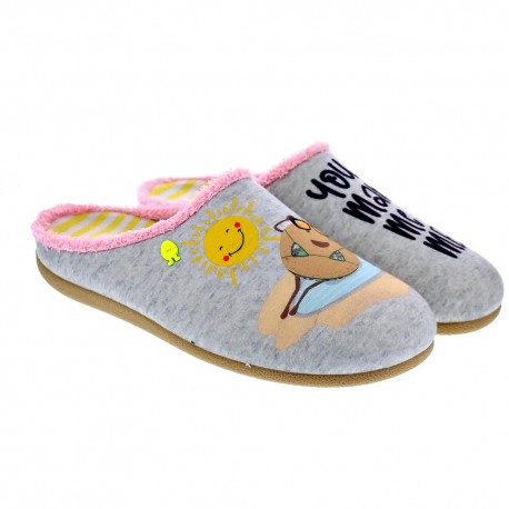 Pantuflas Potatoes zapatos Mujer modelo Medea Gris 