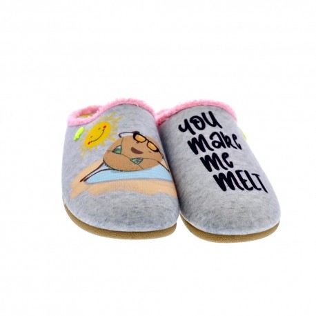 Pantuflas Potatoes zapatos Mujer modelo Medea Gris 