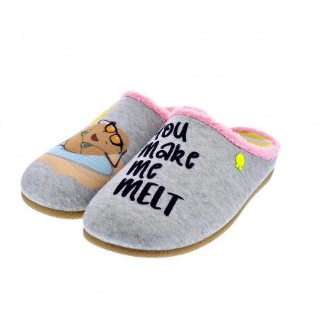 Pantuflas Potatoes zapatos Mujer modelo Medea Gris 