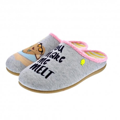 Pantuflas Potatoes zapatos Mujer modelo Medea Gris 