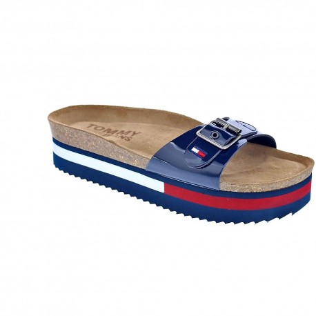 Sandalias Tommy Hilfiger zapatos Mujer modelo Flag Outsole Mule Azul 