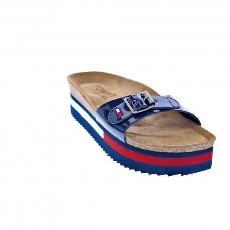 Sandalias Tommy Hilfiger zapatos Mujer modelo Flag Outsole Mule Azul 