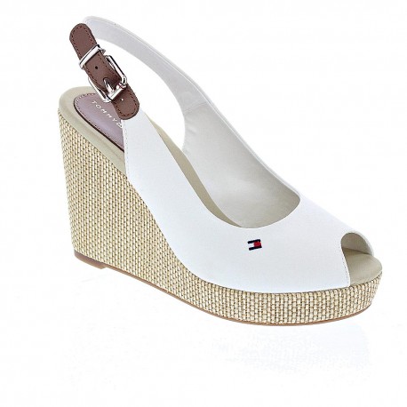 Sandalias Tommy Hilfiger zapatos Mujer modelo Iconic Elena Sling Blanco 