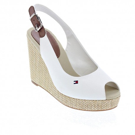 Sandalias Tommy Hilfiger zapatos Mujer modelo Iconic Elena Sling Blanco 
