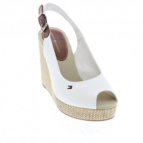 Sandalias Tommy Hilfiger zapatos Mujer modelo Iconic Elena Sling Blanco 