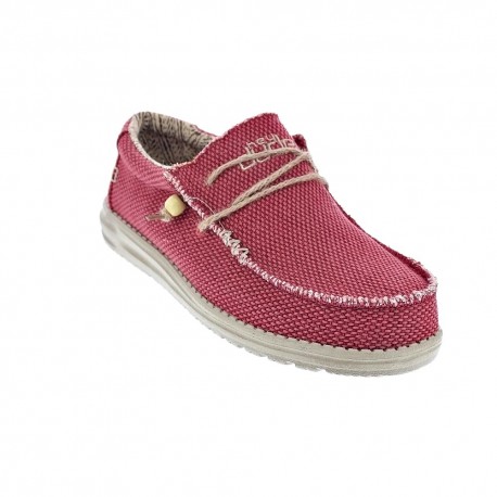 Mocasines Hey Dude zapatos Hombre modelo Wally Braided Rojo Elástico