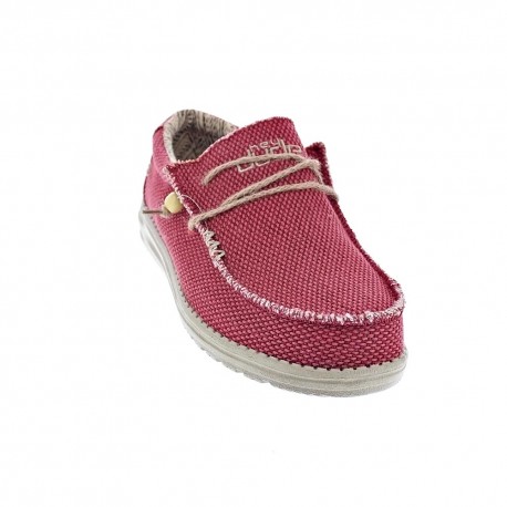 Mocasines Hey Dude zapatos Hombre modelo Wally Braided Rojo Elástico