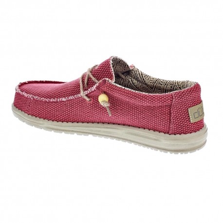 Mocasines Hey Dude zapatos Hombre modelo Wally Braided Rojo Elástico