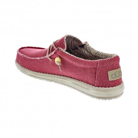 Mocasines Hey Dude zapatos Hombre modelo Wally Braided Rojo Elástico