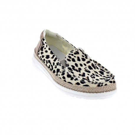 Mocasines Hey Dude zapatos Mujer modelo Lena Leopard Beige 
