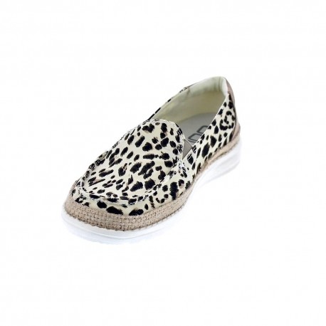 Mocasines Hey Dude zapatos Mujer modelo Lena Leopard Beige 