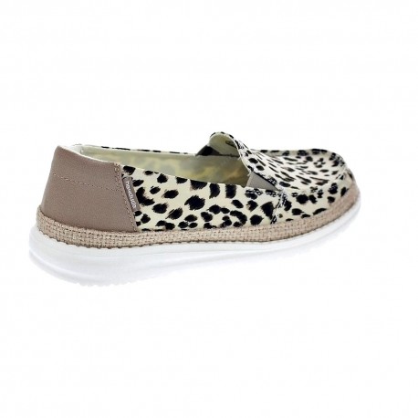 Mocasines Hey Dude zapatos Mujer modelo Lena Leopard Beige 
