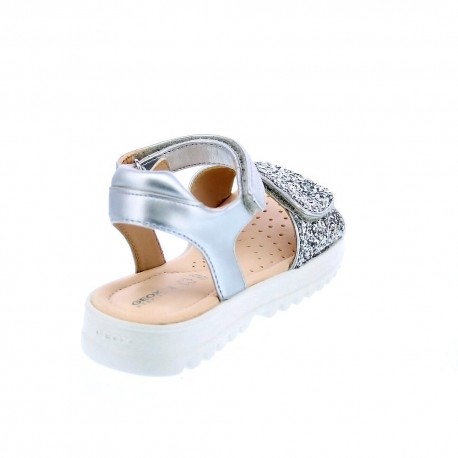 Sandalias Geox zapatos Niña modelo Coralie Plata 