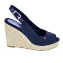 Sandalias Tommy Hilfiger zapatos Mujer modelo Iconic Elena Back Negro 