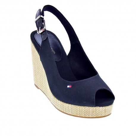Sandalias Tommy Hilfiger zapatos Mujer modelo Iconic Elena Back Negro 