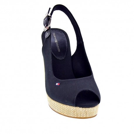 Sandalias Tommy Hilfiger zapatos Mujer modelo Iconic Elena Back Negro 
