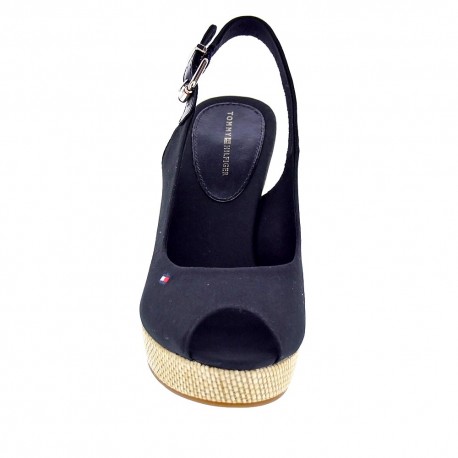 Sandalias Tommy Hilfiger zapatos Mujer modelo Iconic Elena Back Negro 