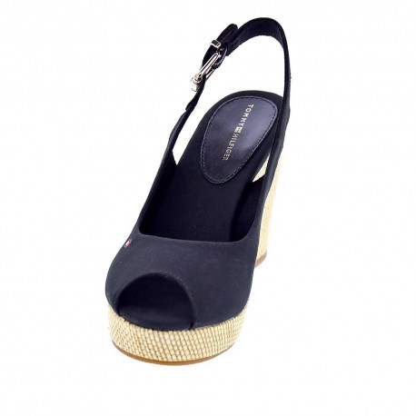 Sandalias Tommy Hilfiger zapatos Mujer modelo Iconic Elena Back Negro 