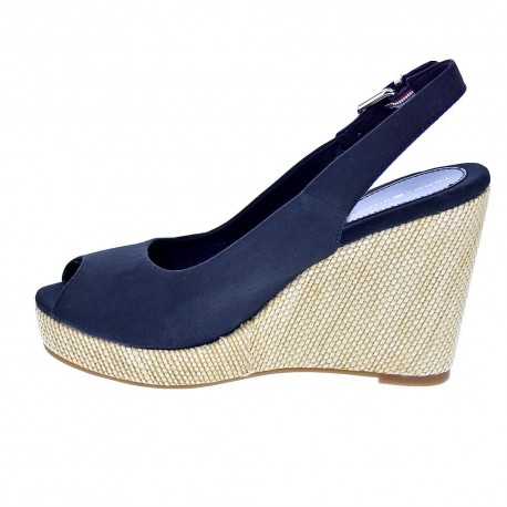 Sandalias Tommy Hilfiger zapatos Mujer modelo Iconic Elena Back Negro 