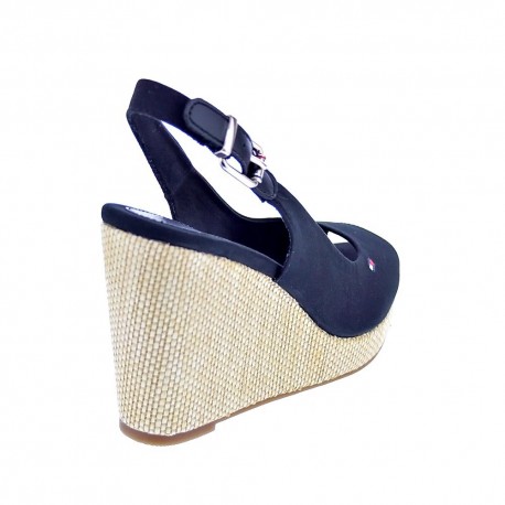 Sandalias Tommy Hilfiger zapatos Mujer modelo Iconic Elena Back Negro 