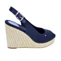 Sandalias Tommy Hilfiger zapatos Mujer modelo Iconic Elena Back Negro 