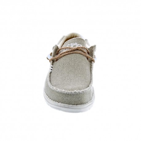 Mocasines Hey Dude zapatos Hombre modelo Wally Braided Beige Elástico