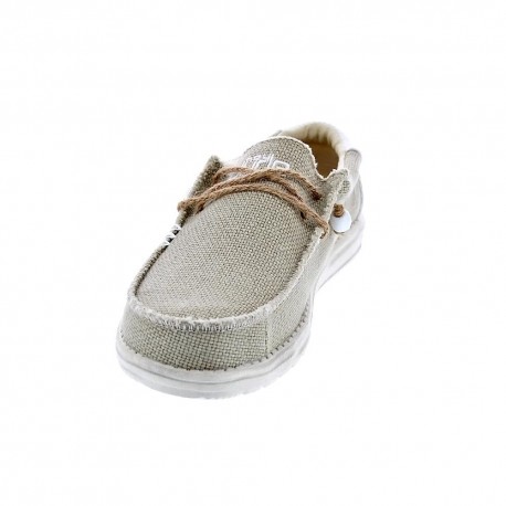 Mocasines Hey Dude zapatos Hombre modelo Wally Braided Beige Elástico